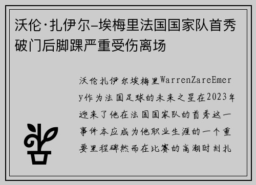 沃伦·扎伊尔-埃梅里法国国家队首秀破门后脚踝严重受伤离场